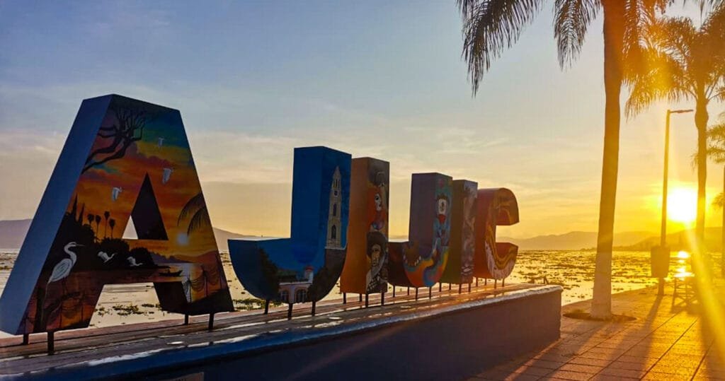 Ajijic sign on the boardwalk