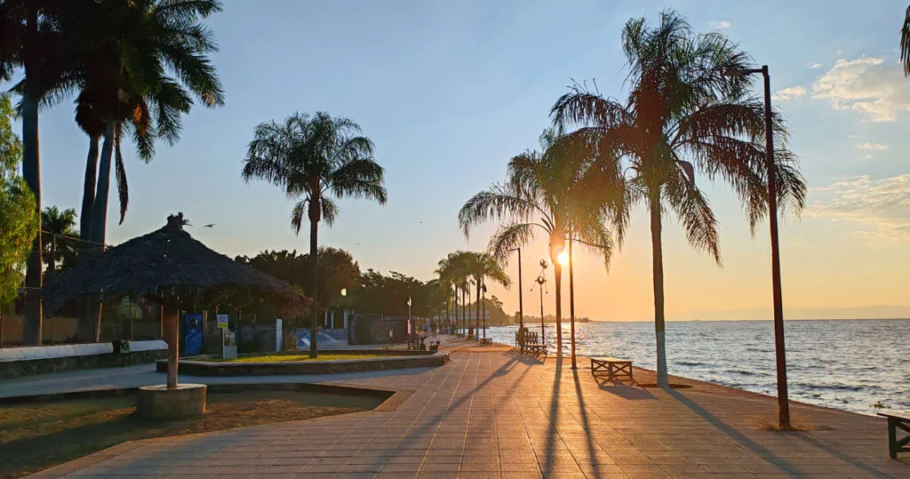 Sunset on the Ajijic boardwalk