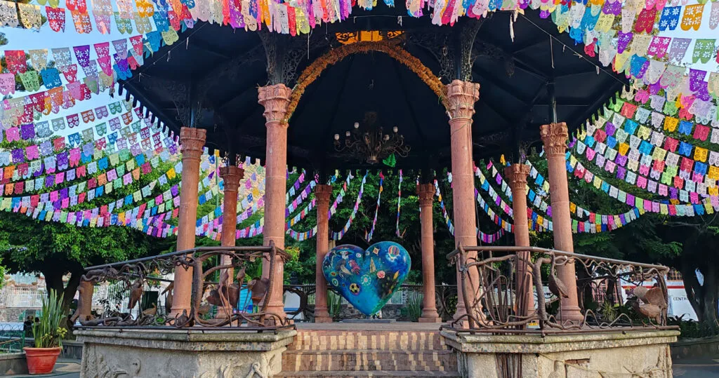 The colorful plaza of Ajijic